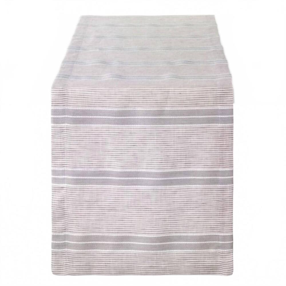 NEW BODRUM LINENS brighton 90" table runner in gray